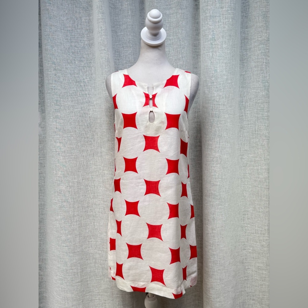 Island Company red and white shift dress